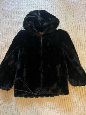 Jordache Black Faux Fur Hooded Jacket